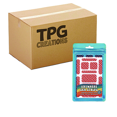 TPG Creations Anywhere Zen Strips, Bumpy Checkered, Pink/Red, 13/Set, 24 Sets/Carton (TPG88424)