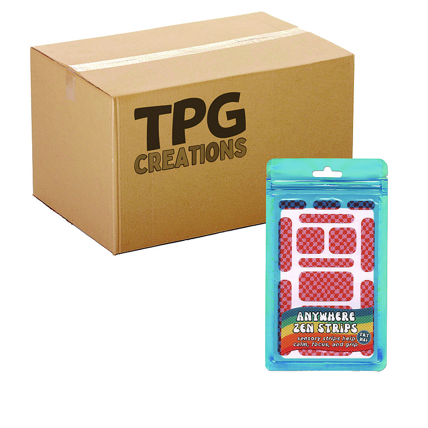TPG Creations Anywhere Zen Strips, Bumpy Checkered, Pink/Red, 13/Set, 24 Sets/Carton (TPG88424)