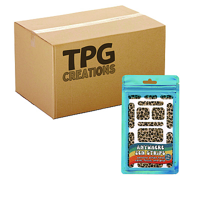 TPG Creations Anywhere Zen Strips, Sandy Cheetah Print, Assorted Colors, 13/Set, 24 Sets/Carton (TPG88524)