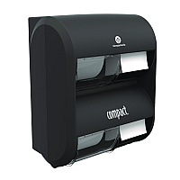 Georgia Pacific Professional Compact Quad Vertical Four Roll Coreless Tissue Dispenser, 12.31 x 14.81 x 7.86, Black (GPC56744B)
