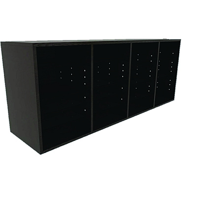 AdirOffice Wood Adjustable 24 Compartment Literature Organizer, 24 Sections, Letter Size, 39.3 x 11.8 x 16.3, Black (ALHI50024BLK)