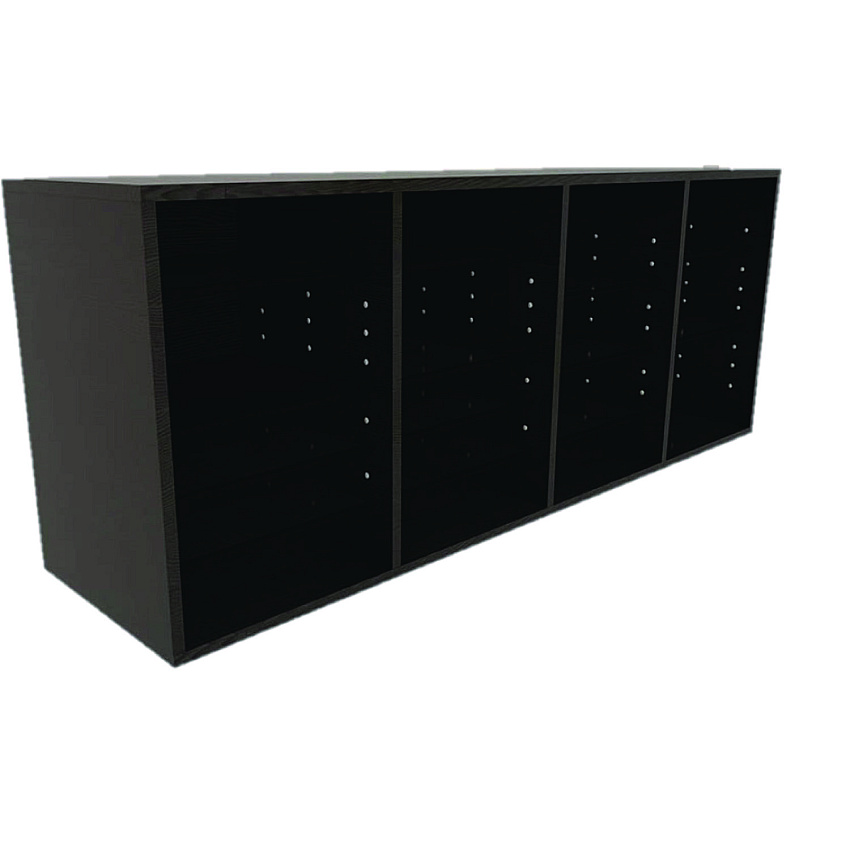 AdirOffice Wood Adjustable 24 Compartment Literature Organizer, 24 Sections, Letter Size, 39.3 x 11.8 x 16.3, Black (ALHI50024BLK)