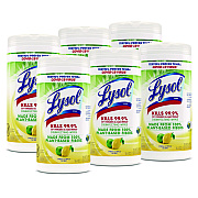 LYSOL Disinfecting Wipes II Fresh Citrus, 1-Ply, 7 x 7.25, White, 70 Wipes/Canister, 6 Canisters/Carton (RAC49128CT)