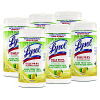 LYSOL Disinfecting Wipes II Fresh Citrus, 1-Ply, 7 x 7.25, White, 70 Wipes/Canister, 6 Canisters/Carton (RAC49128CT)
