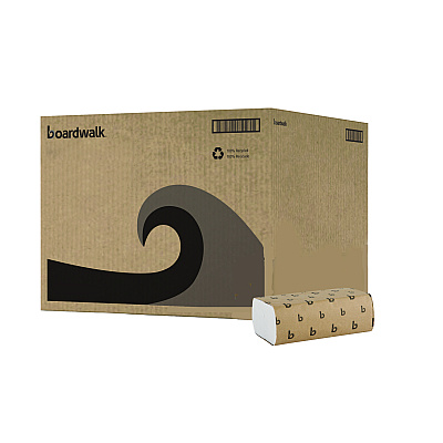 Boardwalk Multifold Paper Towels, 1-Ply, 9 x 9.45, White, 250 Towels/Pack, 16 Packs/Carton (BWK6200)