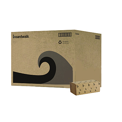 Boardwalk Singlefold Paper Towels, 1-Ply, 9 x 9.45, Natural, 250/Pack, 16 Packs/Carton (BWK6210)