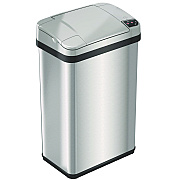HLS Commercial Rectangular Sensor Trash Can, 4 gal, Plastic/Stainless Steel, Silver (HLMHLS04SS)