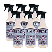 Mrs. Meyer's Multi Purpose Cleaner, Lavender Scent, 16 oz Spray Bottle, 6/Carton (SJN323568)