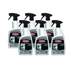 WEIMAN Stainless Steel Cleaner and Polish, Floral Scent, 22 oz Spray Bottle, 6/Carton (WMN108)