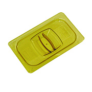 Rubbermaid Commercial Insert Pan Handled Notched Cover, 6.38 x 0.39 x 10.38, Amber, Plastic, 6/Carton (RCP214P86AMB)
