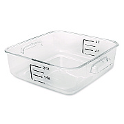 Rubbermaid Commercial SpaceSaver Square Containers, 2 qt, 8.8 x 8.75 x 2.7, Clear, Plastic (RCP6302CLE)