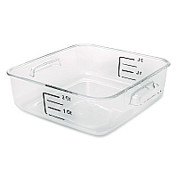 Rubbermaid Commercial SpaceSaver Square Containers, 2 qt, 8.8 x 8.75 x 2.7, Clear, Plastic (RCP6302CLE)