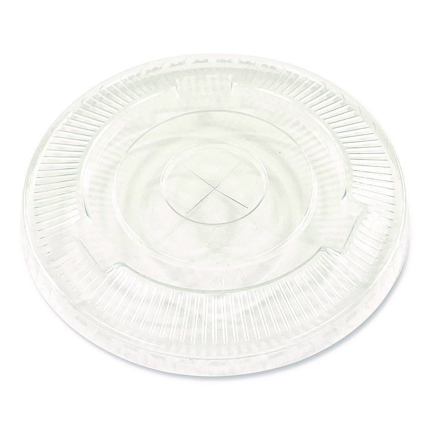 Boardwalk Crystal-Clear Cold Cup Straw-Slot Lids, Fits 9 oz to 10 oz Cups, Clear, 100/Pack (BWKPET910STRAPK)