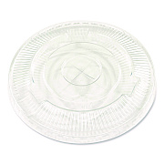 Boardwalk Crystal-Clear Cold Cup Straw-Slot Lids, Fits 9 oz Squat/12 oz PET Cups, 100/Pack (BWKPET912STRAPK)