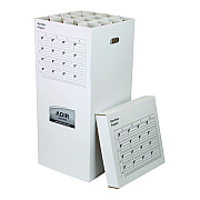 AdirOffice 16 Slot Blueprint Rolled File Upright Storage Box, 16 Compartments, 17.5 x 17.5 x 37, White (ALHI623)