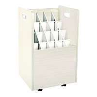 AdirOffice 20-Slot Mobile Rolling Wood Blueprint Storage Cabinet Roll File Large Document Organizer, 15.25 x 13.25 x 24.75, White (ALHI624WHI)