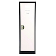 AdirOffice Steel Storage Locker, 1 Compartment, 15 x 15 x 48, Black Body/White Doors (ALHI62901BW)