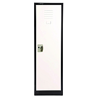 AdirOffice Steel Storage Locker, 1 Compartment, 15 x 15 x 48, Black Body/White Doors (ALHI62901BW)