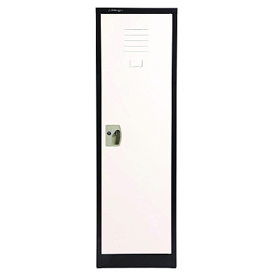 AdirOffice Steel Storage Locker, 1 Compartment, 15 x 15 x 48, Black Body/White Doors (ALHI62901BW)