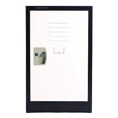 AdirOffice Steel Storage Locker, 1 Compartment, 15 x 15 x 24, Black Body/White Doors (ALHI62902BW)