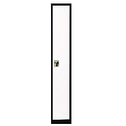 AdirOffice Steel Storage Locker, 1 Compartment, 12 x 12 x 72, Black Body/White Doors (ALHI629201BW)