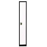 AdirOffice Steel Storage Locker, 1 Compartment, 12 x 12 x 72, Black Body/White Doors (ALHI629201BW)