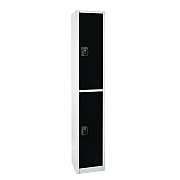 AdirOffice Steel Storage Locker, 2 Compartment, 12 x 12 x 72, Black (ALHI629202BLK)