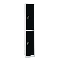 AdirOffice Steel Storage Locker, 2 Compartment, 12 x 12 x 72, Black (ALHI629202BLK)