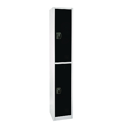 AdirOffice Steel Storage Locker, 2 Compartment, 12 x 12 x 72, Black (ALHI629202BLK)