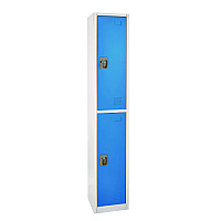 AdirOffice Steel Storage Locker, 2 Compartment, 12 x 12 x 72, Blue (ALHI629202BLU)