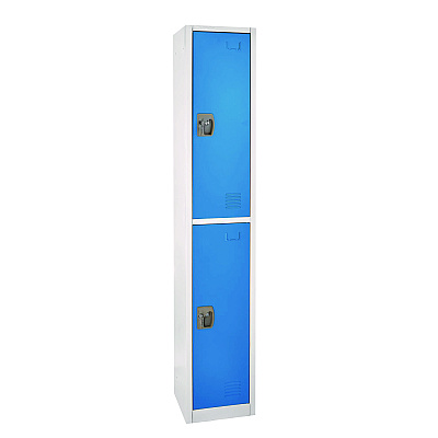 AdirOffice Steel Storage Locker, 2 Compartment, 12 x 12 x 72, Blue (ALHI629202BLU)