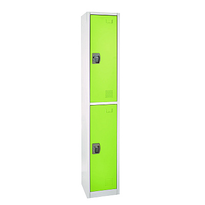 AdirOffice Steel Storage Locker, 2 Compartment, 12 x 12 x 72, Green (ALHI629202GRN)