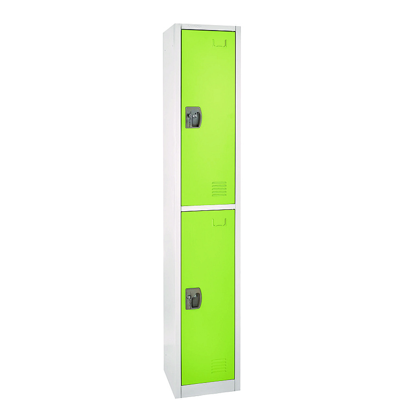 AdirOffice Steel Storage Locker, 2 Compartment, 12 x 12 x 72, Green (ALHI629202GRN)