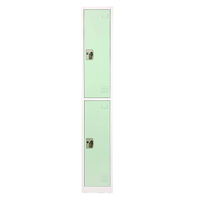 AdirOffice Steel Storage Locker, 2 Compartment, 12 x 12 x 72, Misty Green (ALHI629202MGRN)