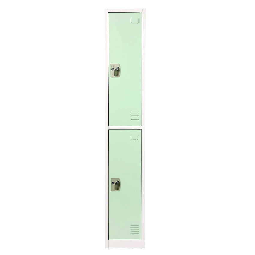 AdirOffice Steel Storage Locker, 2 Compartment, 12 x 12 x 72, Misty Green (ALHI629202MGRN)