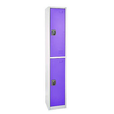AdirOffice Steel Storage Locker, 2 Compartment, 12 x 12 x 72, Purple (ALHI629202PUR)