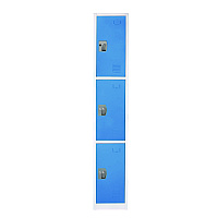 AdirOffice Steel Storage Locker, 3 Compartment, 12 x 12 x 72, Blue (ALHI629203BLU)