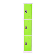 AdirOffice Steel Storage Locker, 3 Compartment, 12 x 12 x 72, Green (ALHI629203GRN)