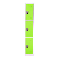 AdirOffice Steel Storage Locker, 3 Compartment, 12 x 12 x 72, Green (ALHI629203GRN)