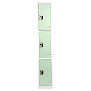 AdirOffice Steel Storage Locker, 3 Compartment, 12 x 12 x 72, Misty Green (ALHI629203MGRN)
