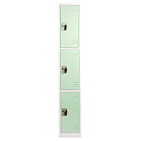 AdirOffice Steel Storage Locker, 3 Compartment, 12 x 12 x 72, Misty Green (ALHI629203MGRN)