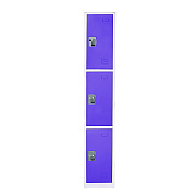 AdirOffice Steel Storage Locker, 3 Compartment, 12 x 12 x 72, Purple (ALHI629203PUR)