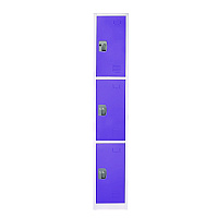 AdirOffice Steel Storage Locker, 3 Compartment, 12 x 12 x 72, Purple (ALHI629203PUR)