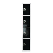 AdirOffice Steel Storage Locker, 4 Compartment, 12 x 12 x 72, Black (ALHI629204BLK)