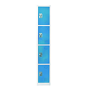 AdirOffice Steel Storage Locker, 4 Compartment, 12 x 12 x 72, Blue (ALHI629204BLU)