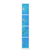 AdirOffice Steel Storage Locker, 4 Compartment, 12 x 12 x 72, Blue (ALHI629204BLU)
