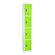 AdirOffice Steel Storage Locker, 4 Compartment, 12 x 12 x 72, Green (ALHI629204GRN)
