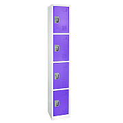 AdirOffice Steel Storage Locker, 4 Compartment, 12 x 12 x 72, Purple (ALHI629204PUR)