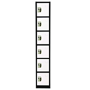 AdirOffice Steel Storage Locker, 6 Compartment, 12 x 12 x 72, Black Body/White Doors (ALHI629206BW)