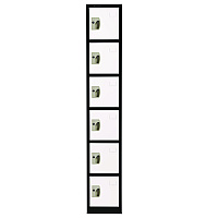 AdirOffice Steel Storage Locker, 6 Compartment, 12 x 12 x 72, Black Body/White Doors (ALHI629206BW)